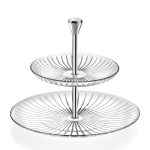 Etagere 2-stöckig Sunbeam Cup Cake Ständer 22cm Glas Metall