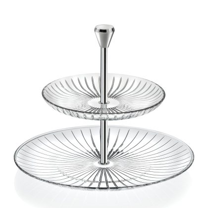 Etagere 2-stöckig Sunbeam Cup Cake Ständer 22cm Glas Metall