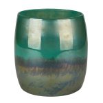Blumenvase Glas Ãbertopf Perlmutt grau/grün 22cm