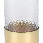 Windlicht Deko Vase Glas/Metall klar/gold Marylebone 19cm