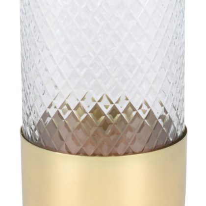 Windlicht Deko Vase Glas/Metall klar/gold Marylebone 19cm