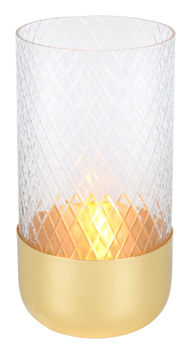 Windlicht Deko Vase Glas/Metall klar/gold Marylebone 15