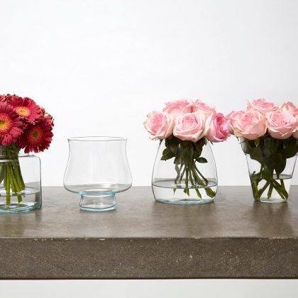 Blumenvase Glas Tischdekoration H 14 cm Modell 1