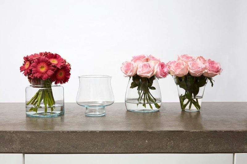 Blumenvase Glas Tischdekoration H 14 cm Modell 1