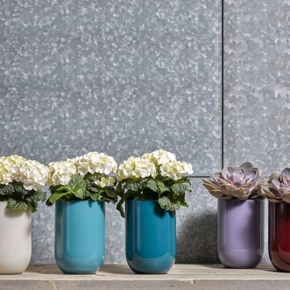 Glasvase Blumengefäß Tischdekoration Emilia H 20 cm Lila