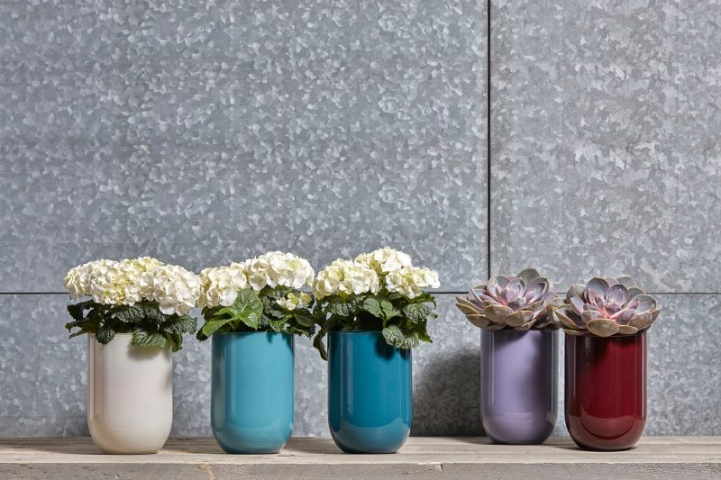 Glasvase Blumengefäß Tischdekoration Emilia H 20 cm Lila