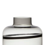 Glasvase Flasche Dekovase Blütenvase Bottle Line Grau 20