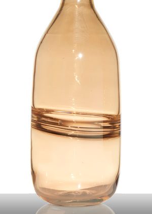 Glasvase Flasche Dekovase Blütenvase Bottle Line Braun 30 cm