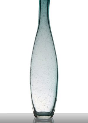 Glasvase Flaschenvase Dekovase Blütenvase Belly Aquablau 40 cm