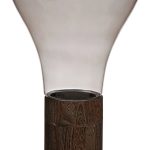 Glasvase Balonvase Dekoration mit Holzfuß H 50 cm