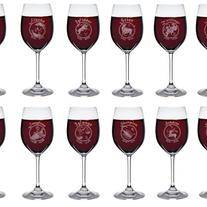 Weinkelch 300ml mit Sternzeichen Fische
