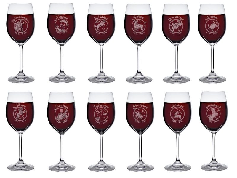 Weinkelch 300ml mit Sternzeichen Fische