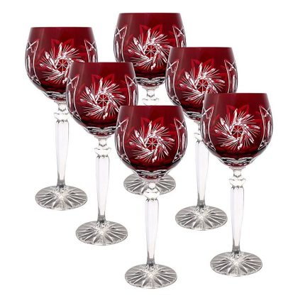 Weinglas rot Schleuderstern 6er Set (300ml)