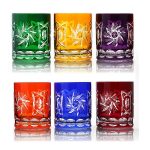 Whiskyglas Schleuderstern farbiges 6er Set 280 ml