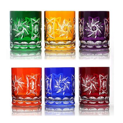 Whiskyglas Schleuderstern farbiges 6er Set 280 ml