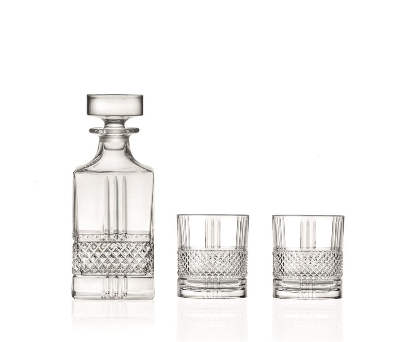 Karaffe mit 2 Whiskygläsern Brillante 3-tlg.