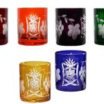 Whiskyglas Trinkbecher Handgeschliffen Kristallglas Traube 280ml 6er-Set Mix