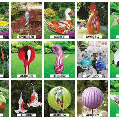 Gartenblume Punto hängend Gartenflair 26cm mit Stab Rot