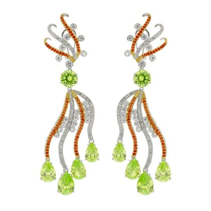 Ohrringe Pfau aus 925 Sterling Silber Schmuck für Damen Heat