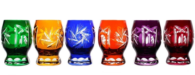 6er-Set Wodkaglas Schleuderstern bunt 45 ml
